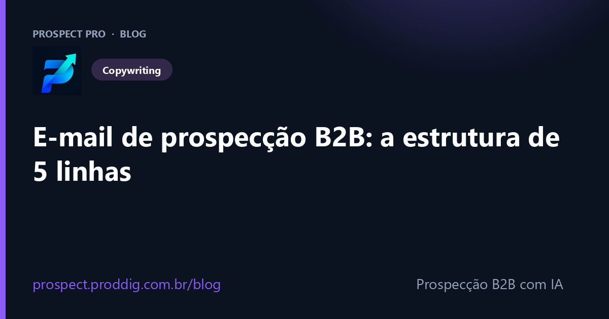 E-mail de prospecção B2B: a estrutura de 5 linhas que gera resposta